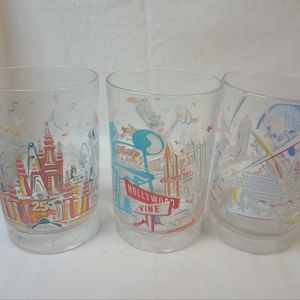 Seat of 3 Disney Anniversary glasses